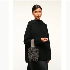 STAUD Haruko Beaded Bag Textured Beaded Handbag